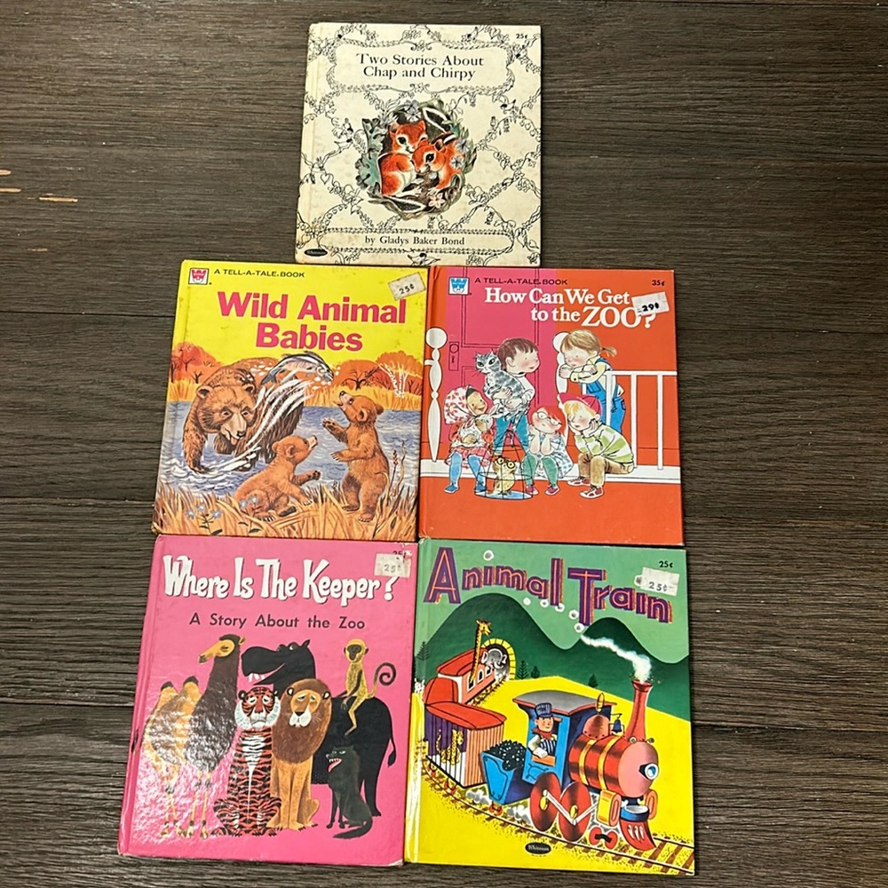 Vintage Whitman tell a tale books Chap and Chirpy and animal theme five books